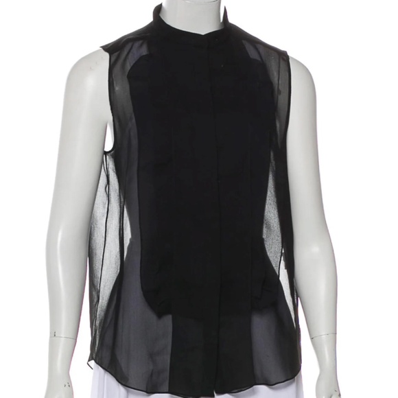 Chloé Black Sheer Sleeveless Button Up - Picture 1 of 3